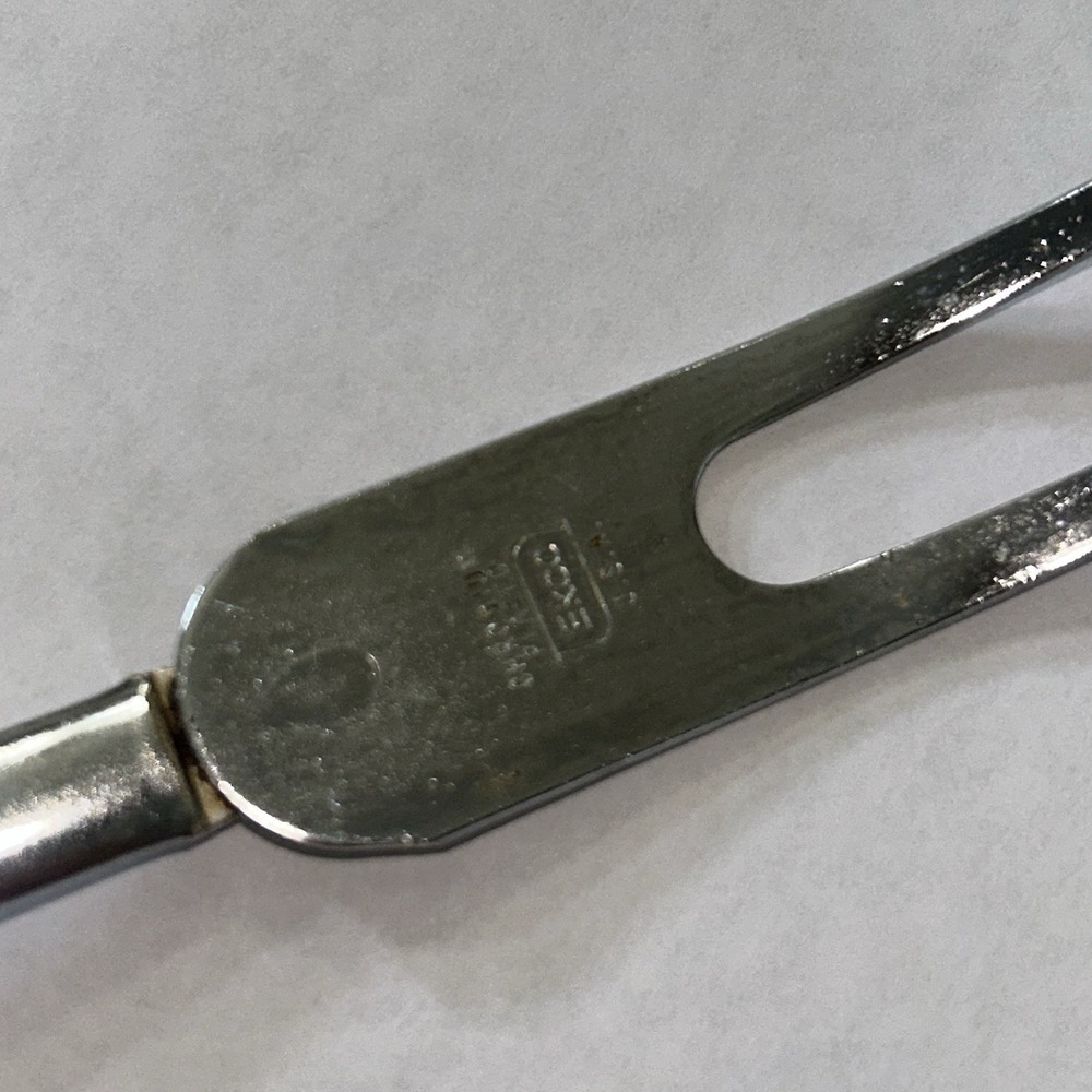 Ekco Lazy Daisy Stainless Steel 2-Tine Fork, Floral Plastic Handle, Reusable - Picture 2 of 4